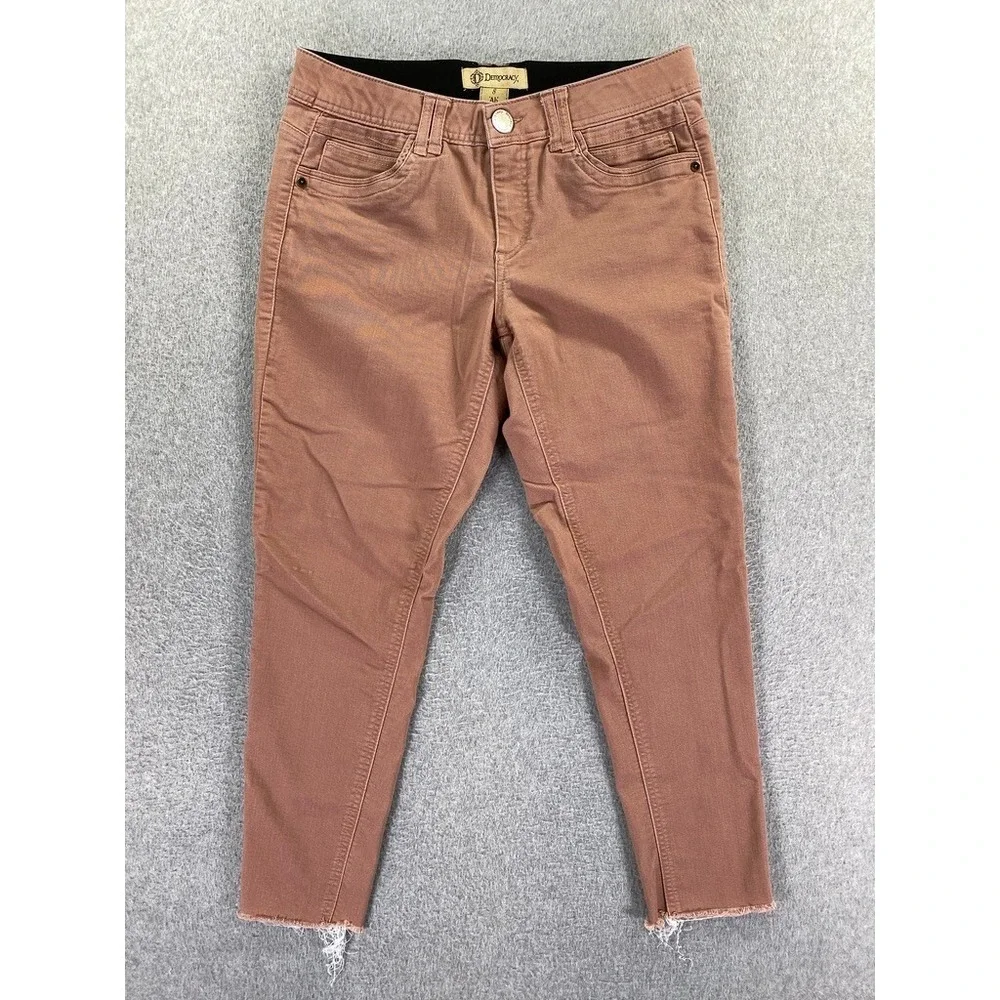 Democracy Ankle Skinny Crop‎ Jeans Womens 8 Purple Pink Stretch Ab Technology